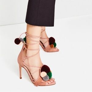 Zara Pom Pom Heels